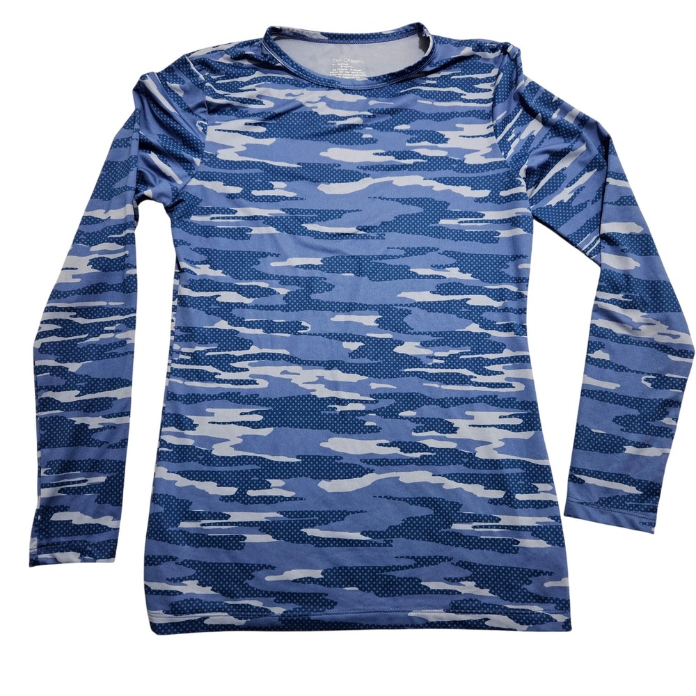 Cuddl Duds Chill Chasers Womens S Blue Camo Long Sleeve Base Layer Top CD8412367